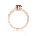1.00 Ct Heart Red Garnet Prong Silver Solitaire Ring by Fine Color Jewels