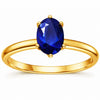 1.00 Ct Oval Blue Sapphire Prong 22k Gold Vermeil Solitaire Engagement Ring