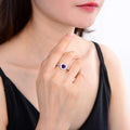 1.01 Ct Heart Purple Amethyst and White Topaz Prong Silver Halo Engagement Ring by Fine Color Jewels