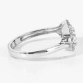 1.02 Ct Oval Lab Grown Diamond Prong Platinum Halo Bypass Bridal Ring by Fine Color Jewels
