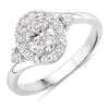 1.02 Ct Oval Lab Grown Diamond Prong Platinum Halo Bypass Bridal Ring