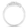 1.02 Ct Oval Lab Grown Diamond Prong Platinum Halo Bypass Bridal Ring by Fine Color Jewels