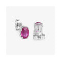 1.04 Ct Oval Pink Ruby Prong 10K Gold Stud Earrings by Fine Color Jewels