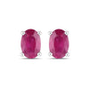 1.04 Ct Oval Pink Ruby Prong 10K Gold Stud Earrings