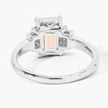 1.05 Ct Octagon White Ethiopian Opal and Lab Diamond Prong Silver Cocktail Ring by Fine Color Jewels
