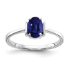1.05 Ct Oval Blue Sapphire 14K White Gold Classic Solitaire Ring