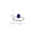1.05 Ct Oval Blue Sapphire 14K White Gold Classic Solitaire Ring by Fine Color Jewels