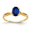 1.05 Ct Oval Blue Sapphire Prong 14K Yellow Gold Crisscross Solitaire Ring by Fine Color Jewels