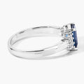 1.07 Ct Octagon London Blue Topaz and Lab Diamond Prong Silver Cocktail Ring by Fine Color Jewels