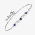 1.09 Ct Heart Blue Sapphire Prong Silver Bolo Adjustable Bracelet by Fine Color Jewels
