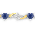 1.09 Ct Heart Blue Sapphire Prong Silver Bolo Adjustable Bracelet by Fine Color Jewels
