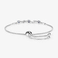 1.09 Ct Heart Blue Sapphire Prong Silver Bolo Adjustable Bracelet by Fine Color Jewels