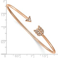 1/10 ct Diamond Arrow Flexible Cuff Bangle Bracelet 14k Rose Gold by Fine Color Jewels