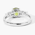 1.10 Ct Round Green Peridot and Lab Diamond Prong Silver Five Stone Ring by Fine Color Jewels