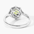 1.10 Ct Round Green Peridot and Lab Diamond Prong Silver Halo Ring by Fine Color Jewels