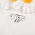 1.10 Ct Trillon Cut Light Blue Aquamarine V-Prong Rhodium Over Silver Dual Stone Bypass Ring by Fine Color Jewels