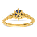 1.12 Ct Oval Blue Created Sapphire & Lab Diamond 6 Prong 14K Gold Twisted Cluster Ring by Fine Color Jewels