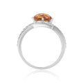 1.12 Ct Square Yellow Citrine and White Sapphire Prong Silver Engagement Ring by Fine Color Jewels