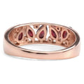 1.16 Ct Marquise and Pear Red Garnet and White Topaz Prong Silver Leaf Band Ring by Fine Color Jewels