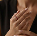 1.16 Ct Marquise and Pear Red Garnet and White Topaz Prong Silver Leaf Band Ring by Fine Color Jewels