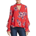 Banjara Womens Floral Print Ruffle Blouse by Vanessa Jane