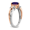1.2 Ct Heart Purple Amethyst and White Diamond Prong 14k Gold Promise Ring by Fine Color Jewels