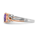 1.2 Ct Heart Purple Amethyst and White Diamond Prong 14k Gold Promise Ring by Fine Color Jewels