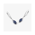 1.20 Ct Marquise Blue Sapphire Prong 10K Gold Dangle Earrings by Fine Color Jewels