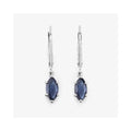 1.20 Ct Marquise Blue Sapphire Prong 10K Gold Dangle Earrings by Fine Color Jewels