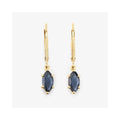 1.20 Ct Marquise Blue Sapphire Prong 10K Gold Dangle Earrings by Fine Color Jewels