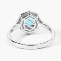 1.20 Ct Round Swiss Blue Topaz and Lab Diamond Prong Silver Halo Ring by Fine Color Jewels