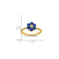 1.21 Ct Round Blue Sapphire and Diamond 14k Yellow Gold Floral Rope Band Ring by Fine Color Jewels