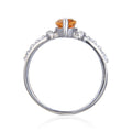 1.24 Ct Marquise Yellow Citrine and White Topaz Prong Silver Engagement Ring by Fine Color Jewels