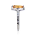 1.24 Ct Marquise Yellow Citrine and White Topaz Prong Silver Engagement Ring by Fine Color Jewels