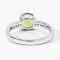 1.25 Ct Round Green Peridot & Lab Diamond Prong Silver Pave Bridge Ring by Fine Color Jewels