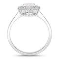 1.28 Ct Oval Lab Diamond Prong Platinum Halo Bridal Floral Ring by Fine Color Jewels