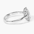 1.28 Ct Oval Lab Diamond Prong Platinum Halo Bridal Floral Ring by Fine Color Jewels