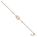1/3 ct Diamond Double Circle with Star Dangle Bracelet 14k Rose Gold by Fine Color Jewels
