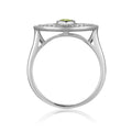1.3 Ct Round Green Peridot Bezel Silver Evil Eye Ring by Fine Color Jewels