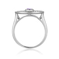 1.3 Ct Round Purple Amethyst Bezel Silver Evil Eye Ring by Fine Color Jewels