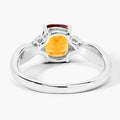 1.30 Ct Cushion Yellow Madeira Citrine & Lab Diamond Prong Silver Cocktail Ring by Fine Color Jewels