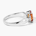 1.30 Ct Cushion Yellow Madeira Citrine & Lab Diamond Prong Silver Cocktail Ring by Fine Color Jewels