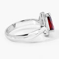 1.30 Ct Pear Red Mozambique Garnet & Lab Diamond Prong Silver Halo Ring by Fine Color Jewels