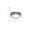 1.30 Ct Round Blue Sapphire & Diamond Pavé 14K White Gold Crossover Infinity Band Ring by Fine Color Jewels