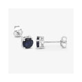 1.30 Ct Round Blue Sapphire Prong 10K Gold Stud Earrings by Fine Color Jewels