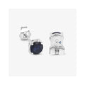 1.30 Ct Round Blue Sapphire Prong 10K Gold Stud Earrings by Fine Color Jewels
