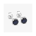 1.30 Ct Round Blue Sapphire Prong 10K Gold Stud Earrings by Fine Color Jewels