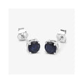 1.30 Ct Round Blue Sapphire Prong 10K Gold Stud Earrings by Fine Color Jewels