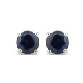1.30 Ct Round Blue Sapphire Prong 10K Gold Stud Earrings by Fine Color Jewels