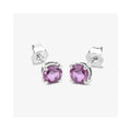 1.30 Ct Round Pink Sapphire Prong 10K Gold Stud Earrings by Fine Color Jewels